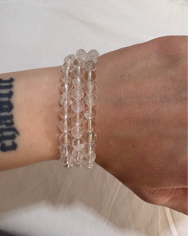 Bergkristal Kogelarmband 6mm