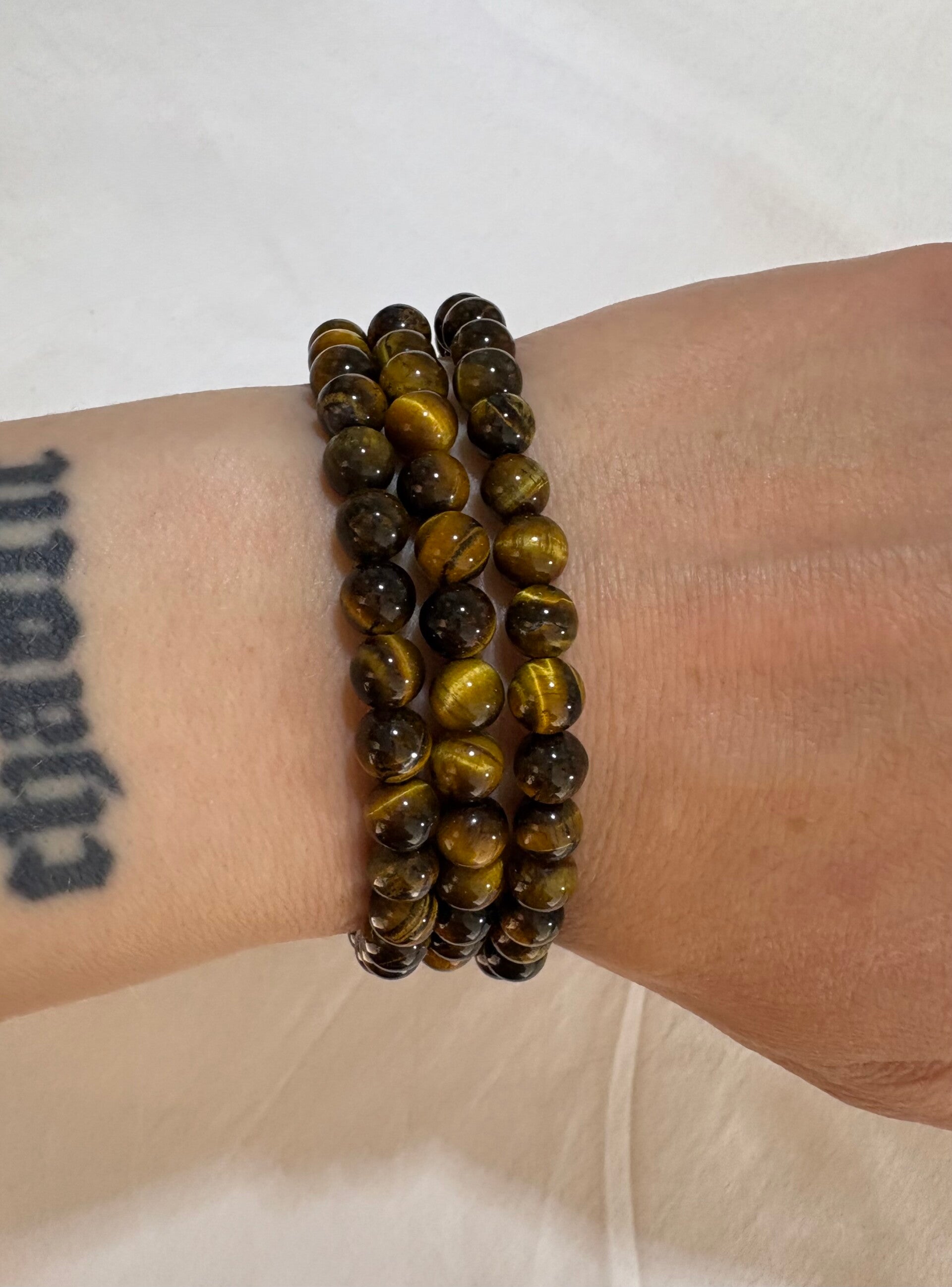 Tijgeroog Kogelarmband 6mm