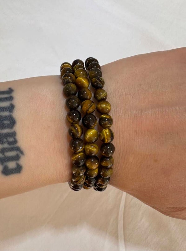 Tijgeroog Kogelarmband 6mm