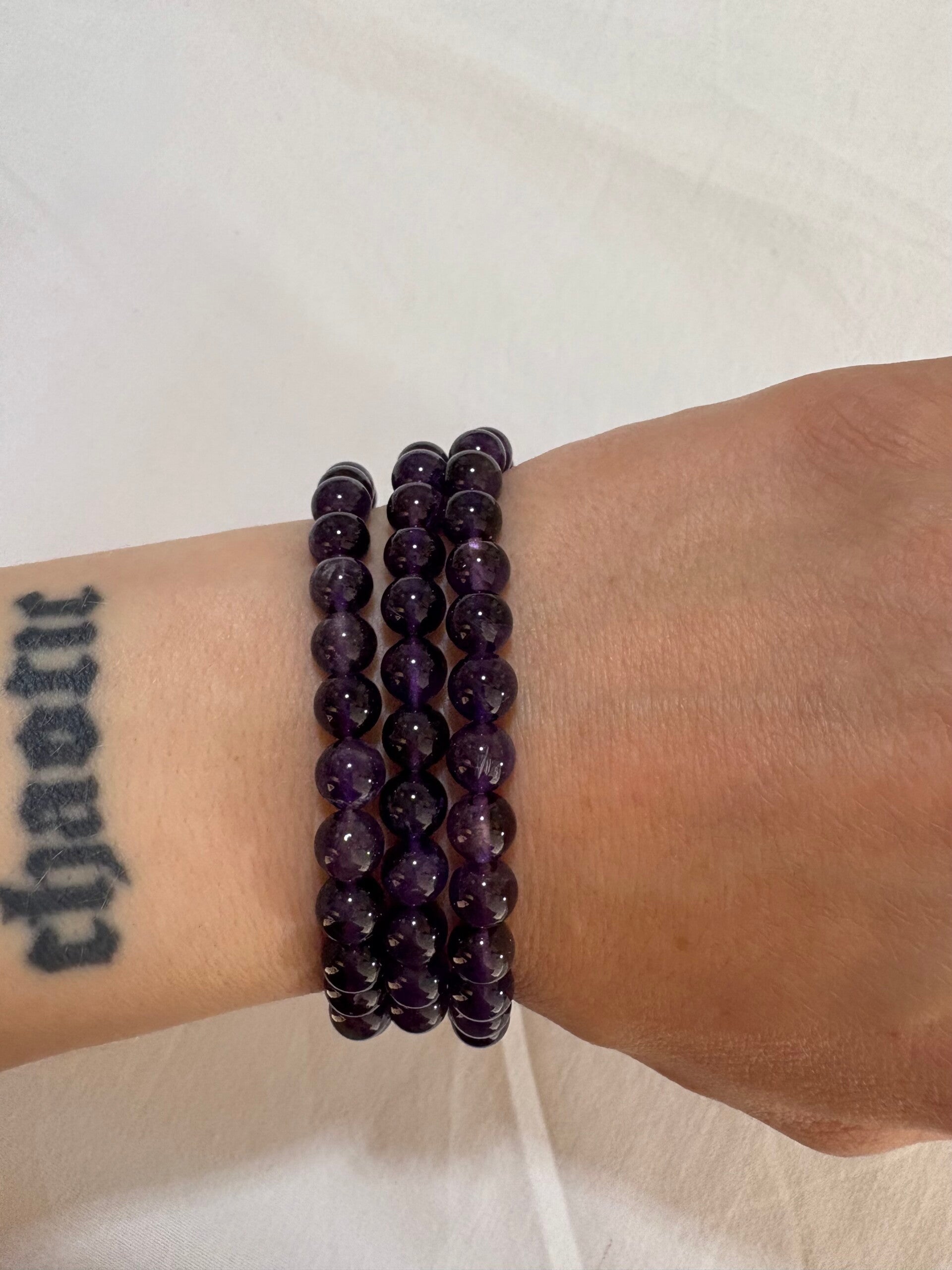 Amethist Kogelarmband 6mm