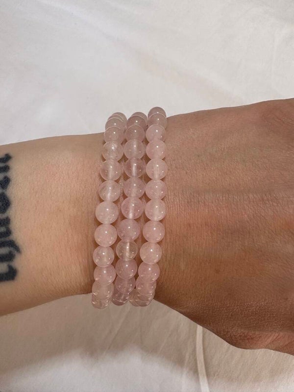 Rozenkwarts Kogelarmband 6mm