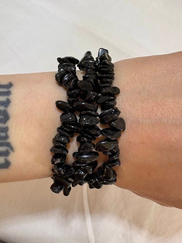 Zwarte Obsidiaan Splitarmband
