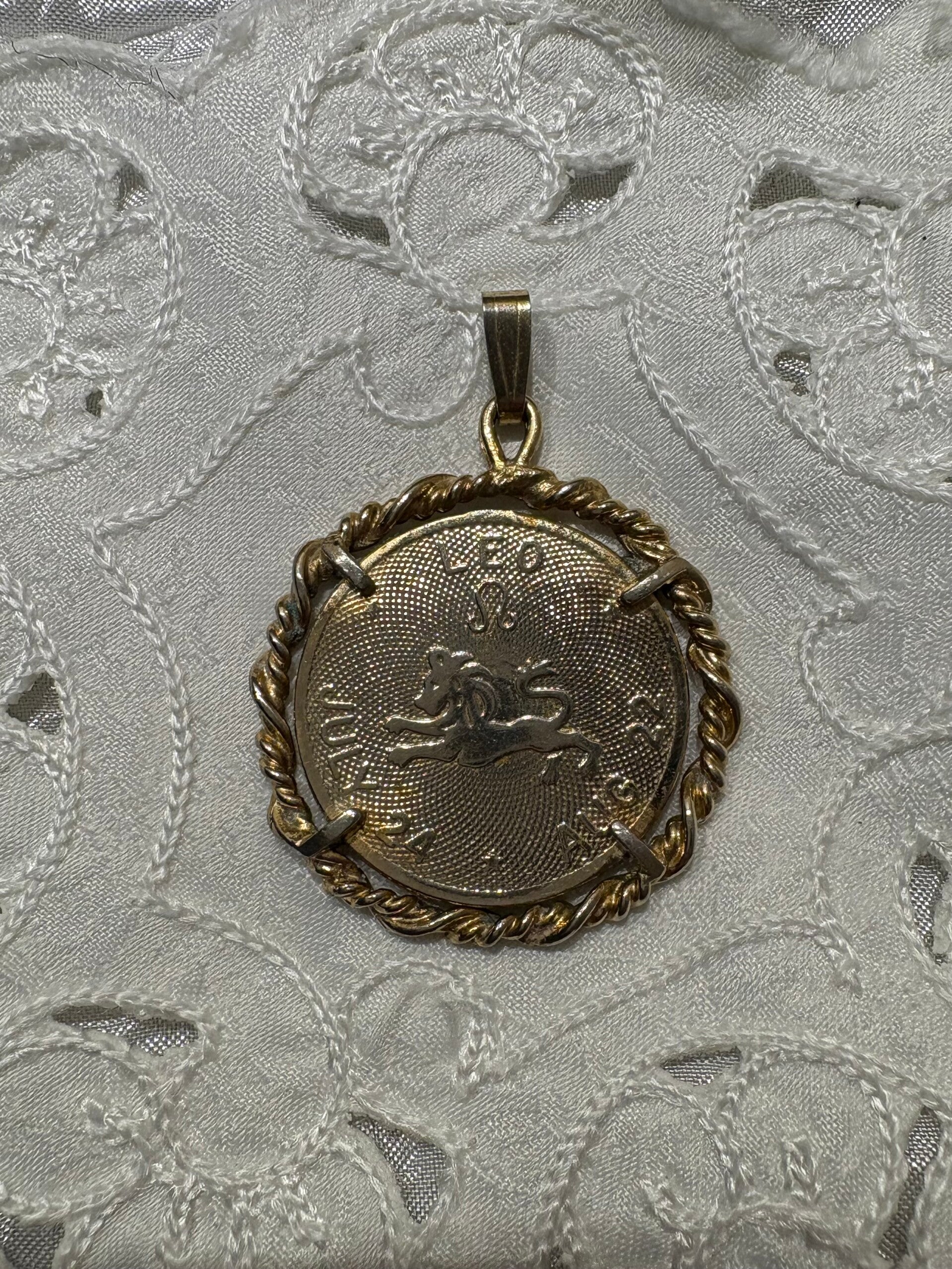 Vintage Ketting Hanger Sterrenbeeld Leeuw