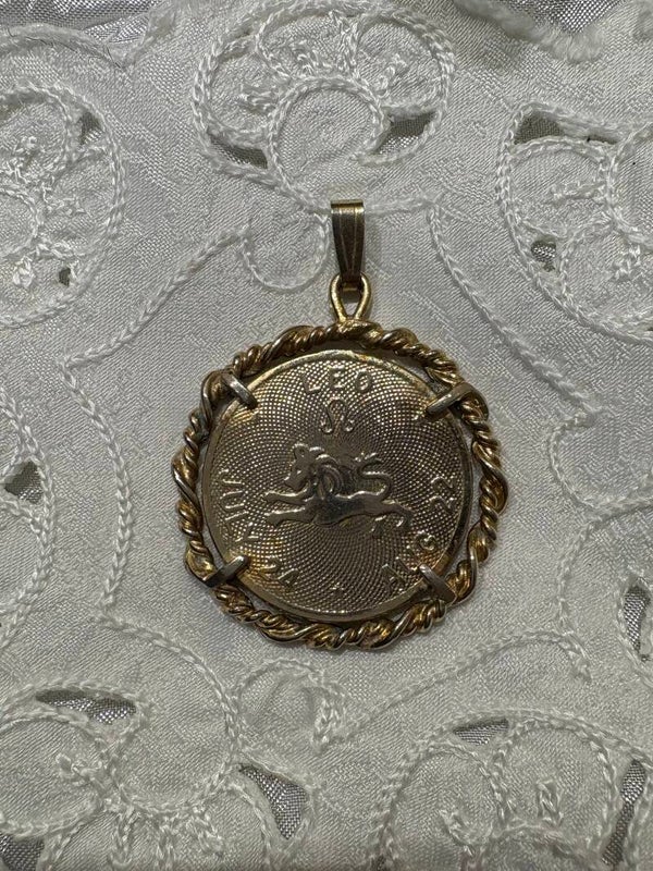Vintage Ketting Hanger Sterrenbeeld Leeuw