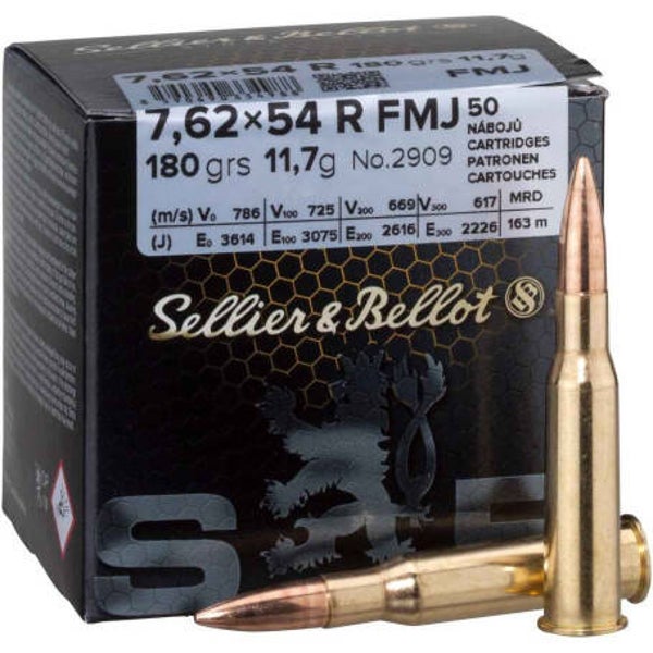 7,62x54r S&B 180 gr Treningspatroner 50 stk.