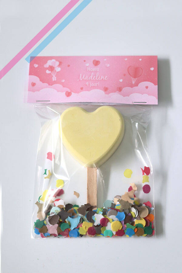 Stoepkrijt zakje hart lolly