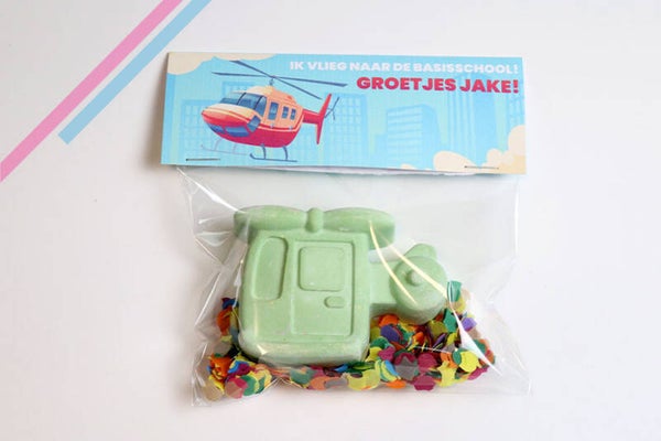 Stoepkrijt zakje helicopter groot