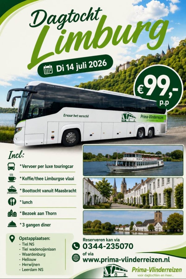Dagtocht Limburg di 14 juli 2026