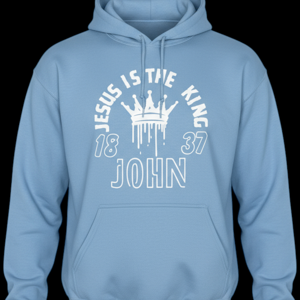 Faith-based Christian unisex hoodie/JESUS IS THE KING john 18:37