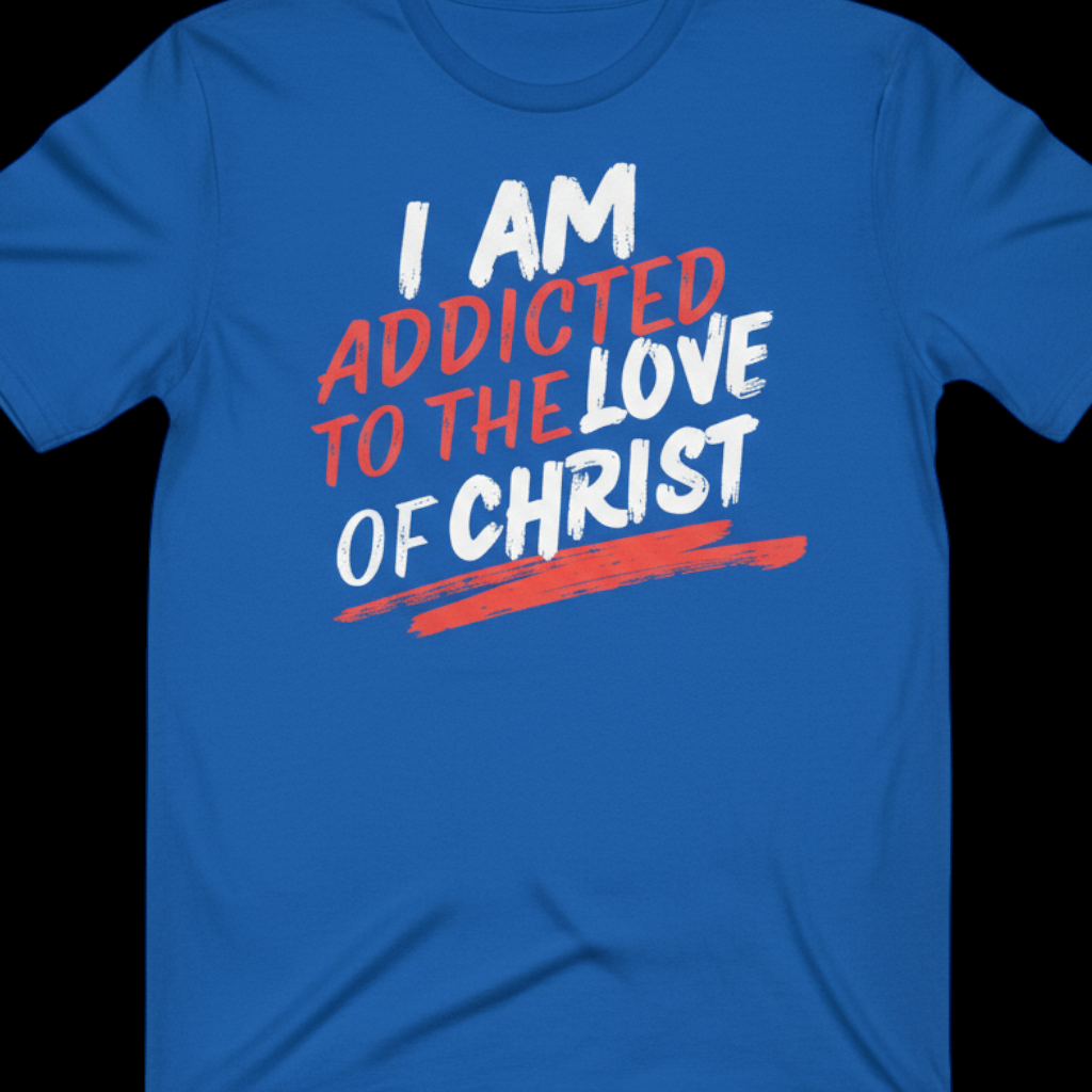 faith-based Christian t-shirt for men and women/i am addicted to the love of Christ