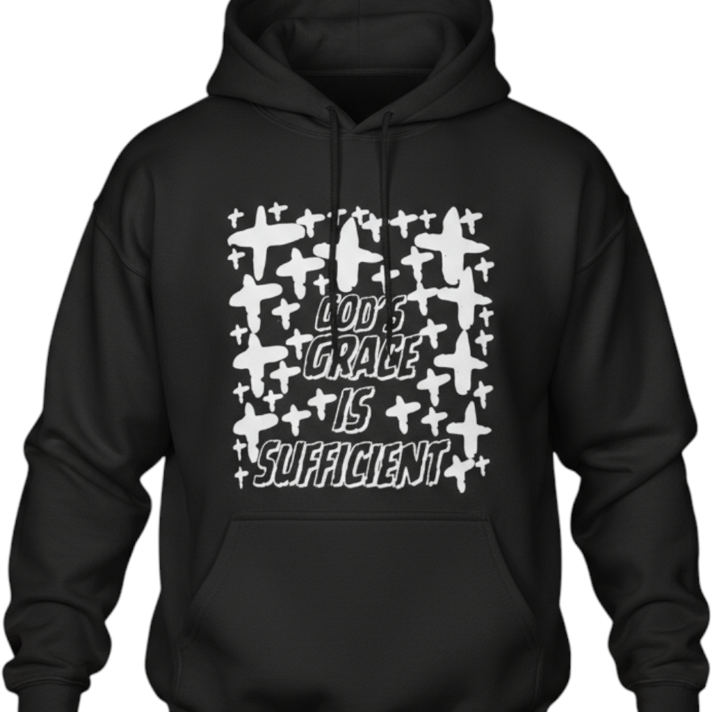 Faith-based christian unisex hoodie/GOD'S GRACE IS SUFFICIENT