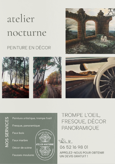 Flyer - Contact Atelier Nocturne - Peinture en décor
