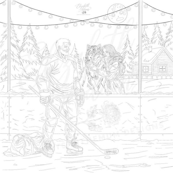 Wolves & Hockey Premade Character Art Sketch