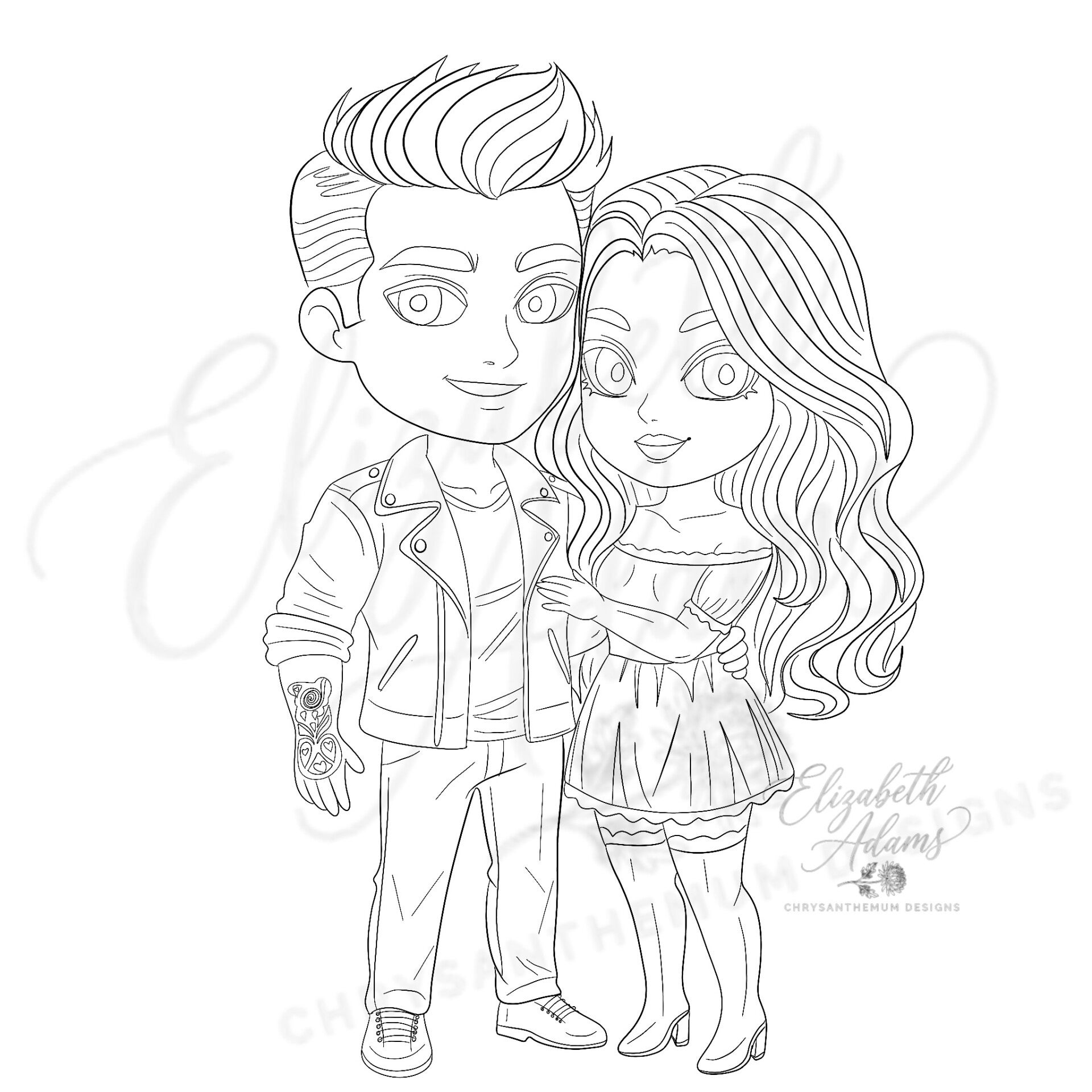 Chibi Art Couple Premade Sketch