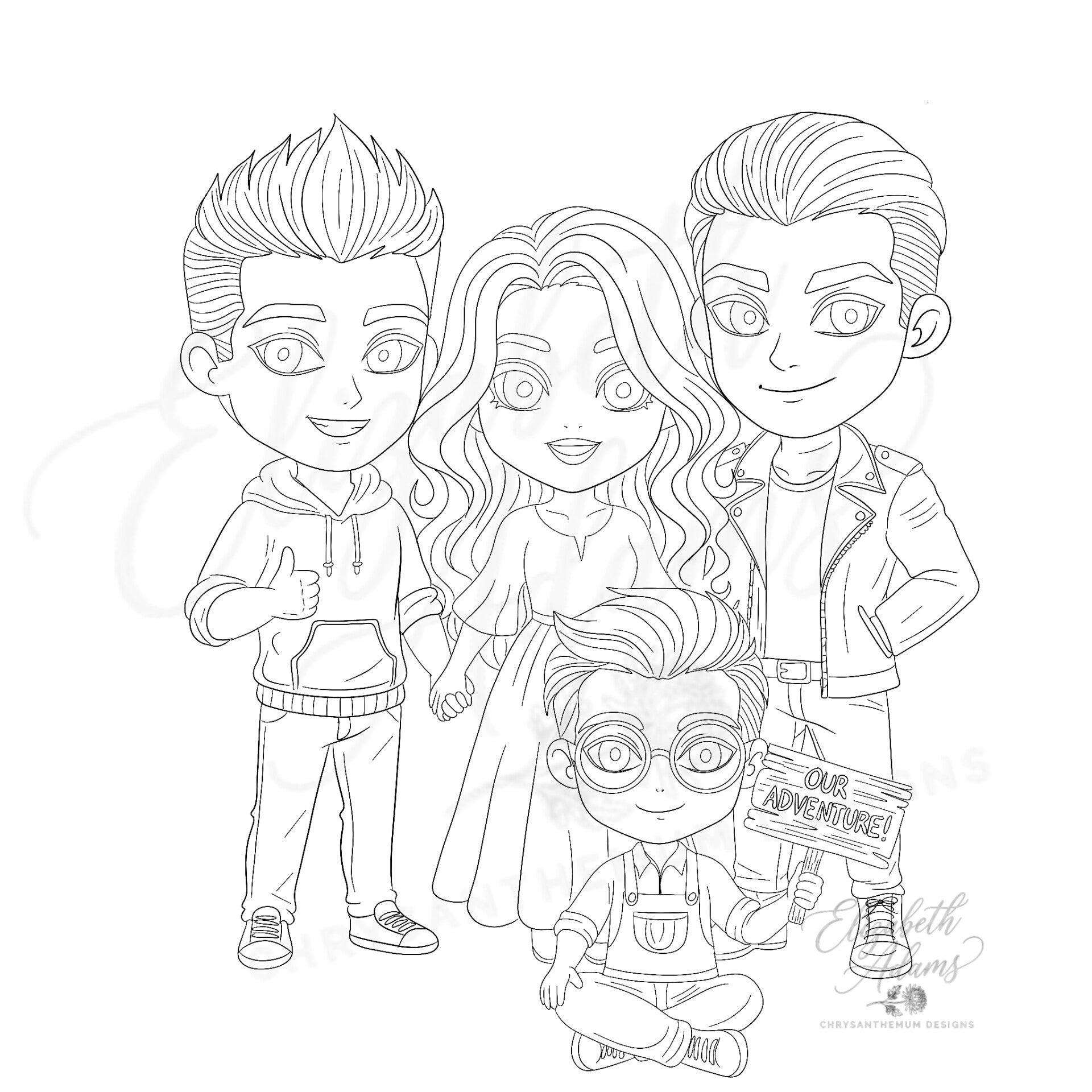 RH - Our Adventure - Premade Chibi Art Sketch