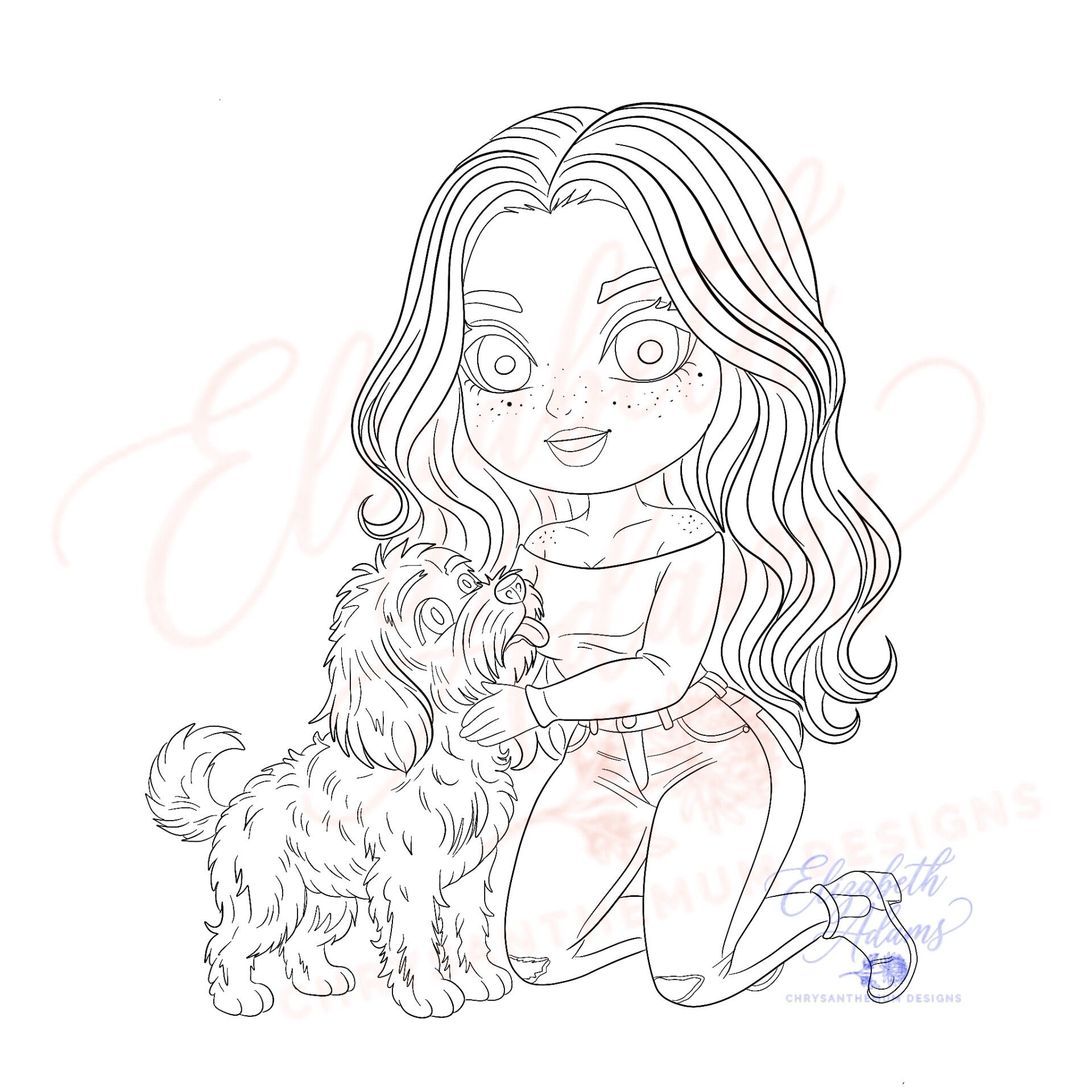 Puppy Love - Premade Chibi Sketch