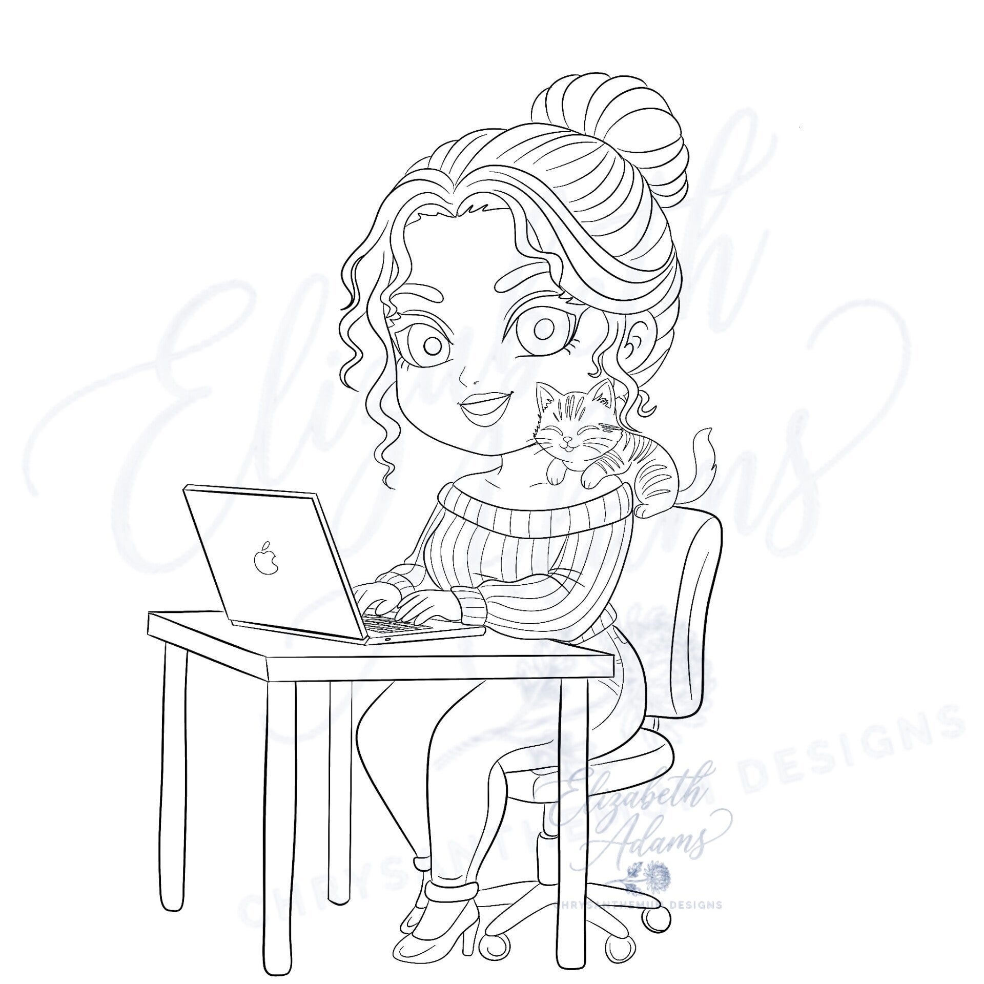 Writer Muse - Premade Chibi Sketch