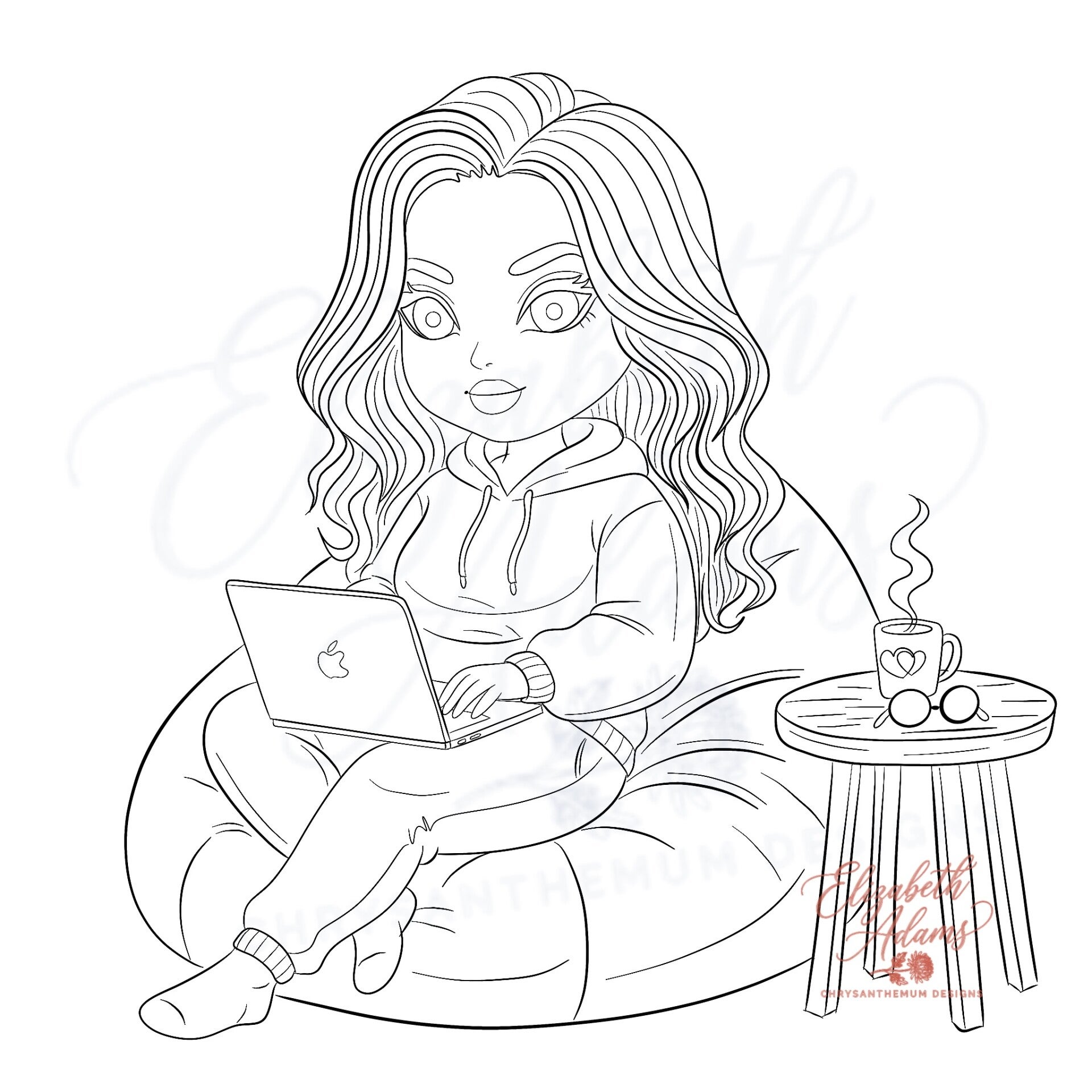 Beanbag Writer - Premade Chibi Sketch