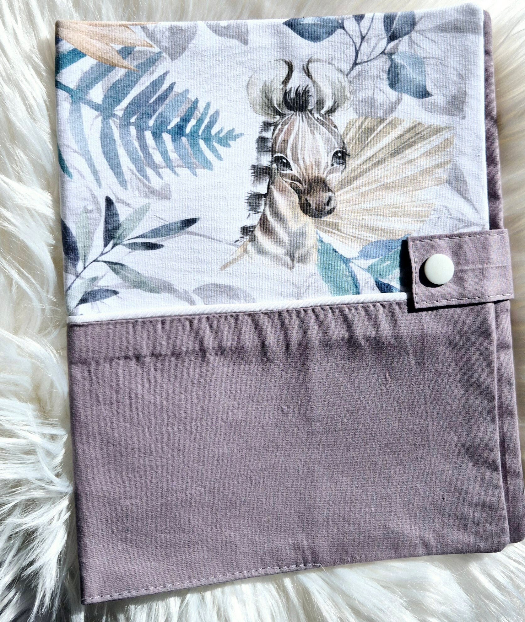 Protège carnet de santé Zèbre gris