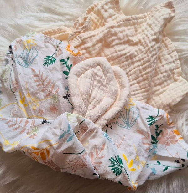 Doudou personnalisé Lapin fleuri