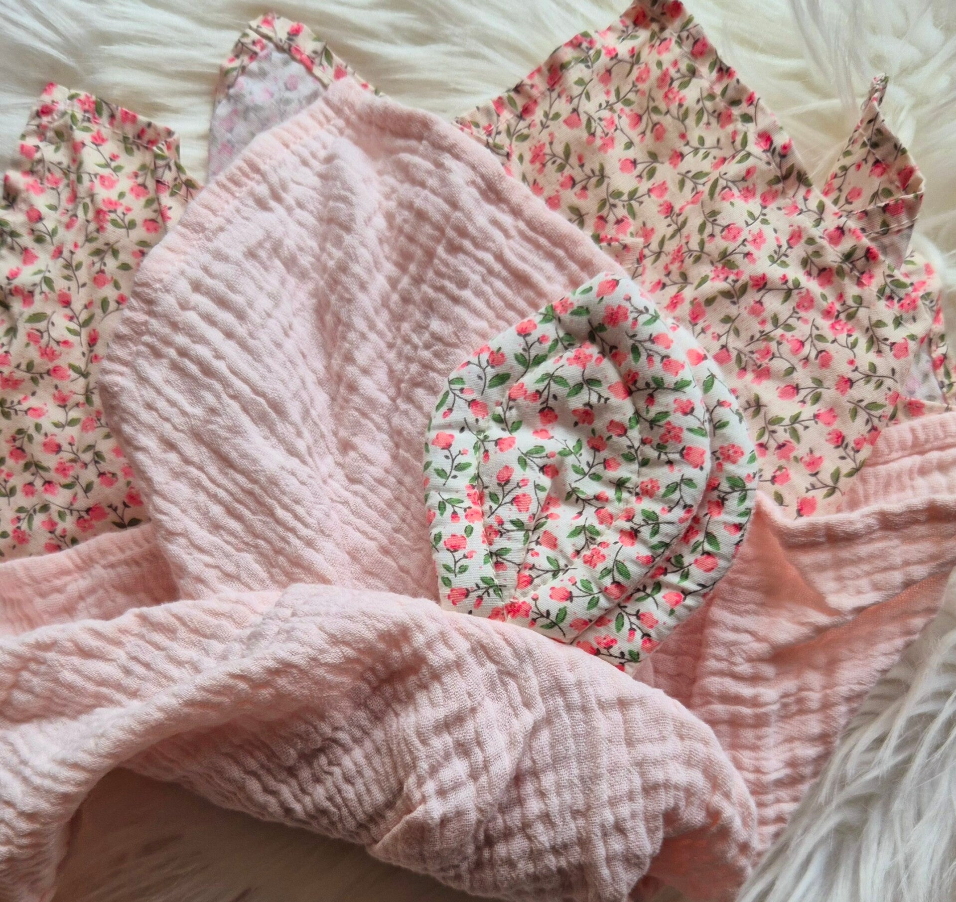 Doudou personnalisé Lapin fleuri