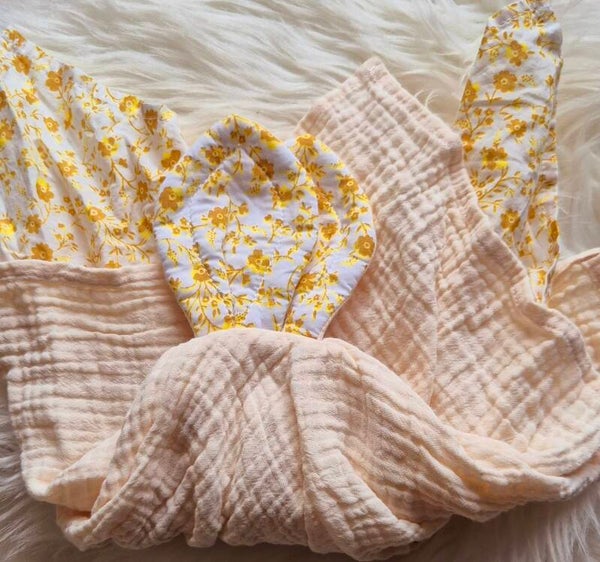 Doudou personnalisé Lapin fleuri