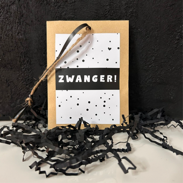 • Geurzakje "Zwanger" zwart wit stip