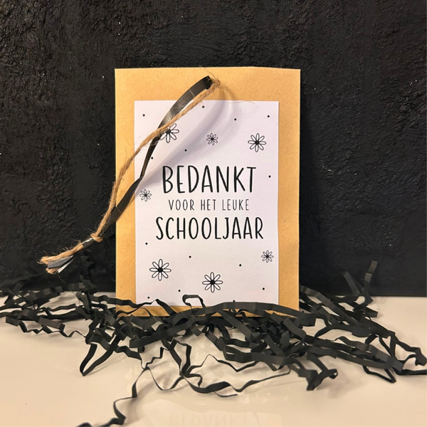 • Geurzakje "Bedankt voor het leuke schooljaar" Madeliefjes •