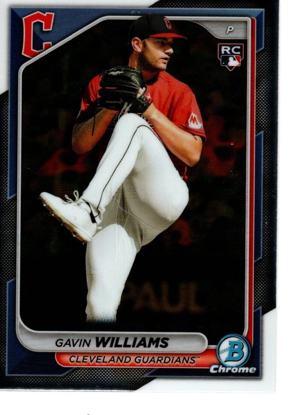 Bowman Chrome 2024 #77 Gavin Williams, Cleveland Guardians RC