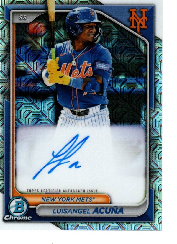 Bowman Chrome 2024 Mega Box Auto Mojo #BMA-LA Luisangel Acuña, New York Mets