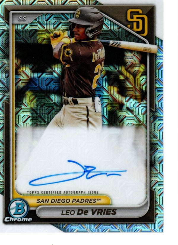 Bowman Chrome 2024 Mega Box Auto Mojo #BMA-LD Leo De Vries, San Diego Padres