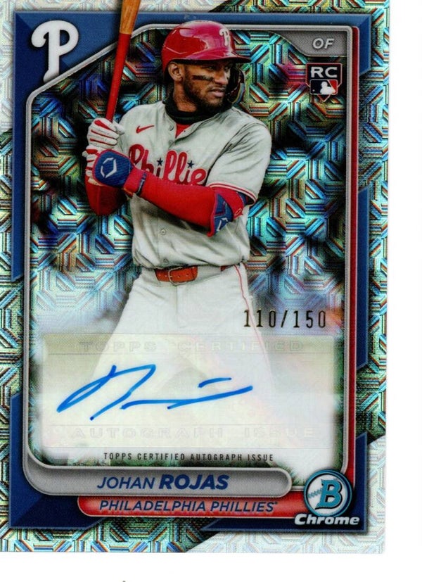 Bowman Chrome 2024 Mega Box Auto 110/150 Mojo #CRA-JR Johan Rojas, Philadelphia Phillies RC