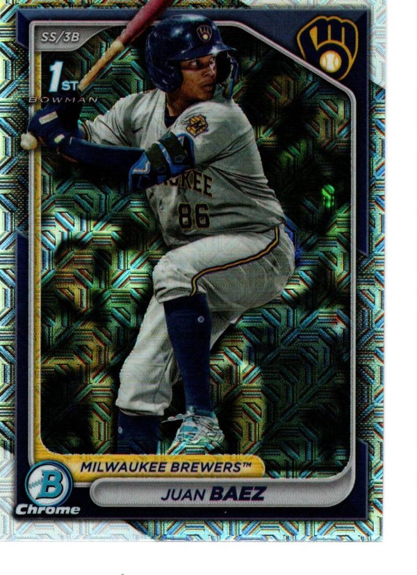 Bowman Chrome 2024 Mega Box Prospects Mojo #BCP-160 Juan Baez, Milwaukee Brewers
