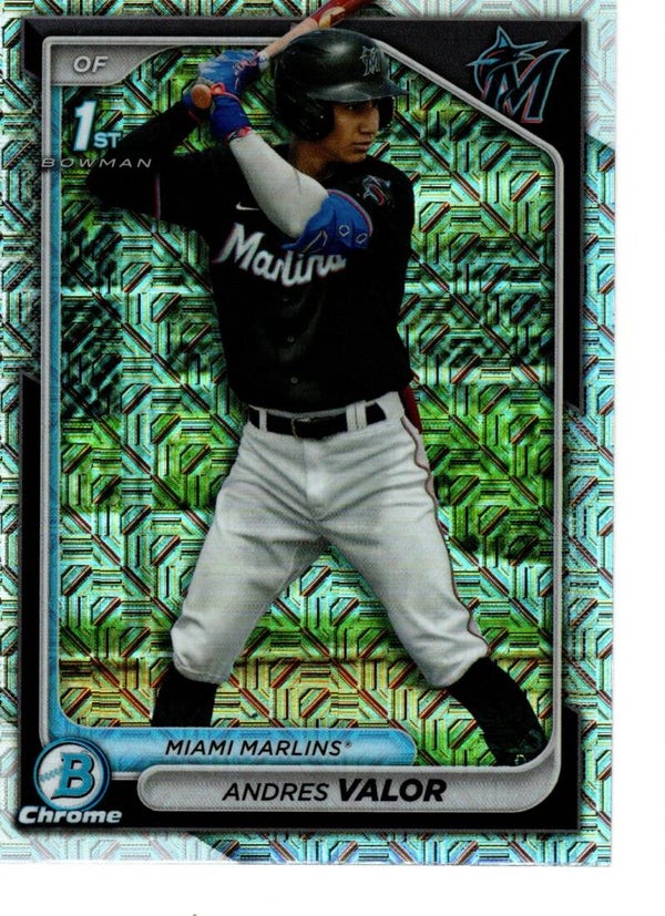 Bowman Chrome 2024 Mega Box Prospects Mojo #BCP-196 Andres Valor, Miami Marlins