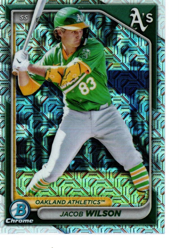 Bowman Chrome 2024 Mega Box Prospects Mojo #BCP-205 Jacob Wilson, Oakland Athletics
