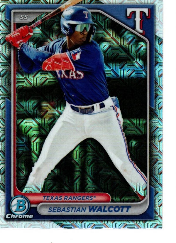 Bowman Chrome 2024 Mega Box Prospects Mojo #BCP-211 Sebastian Walcott, Texas Rangers