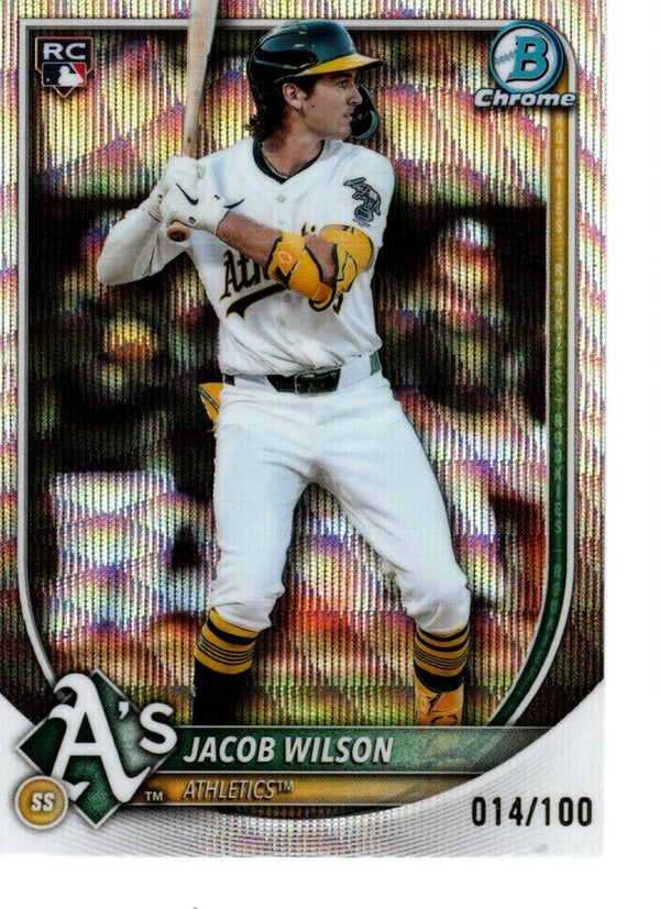 Bowman Chrome 2025 Ray Wave 14/100 #1 Jacob Wilson, Athletics RC