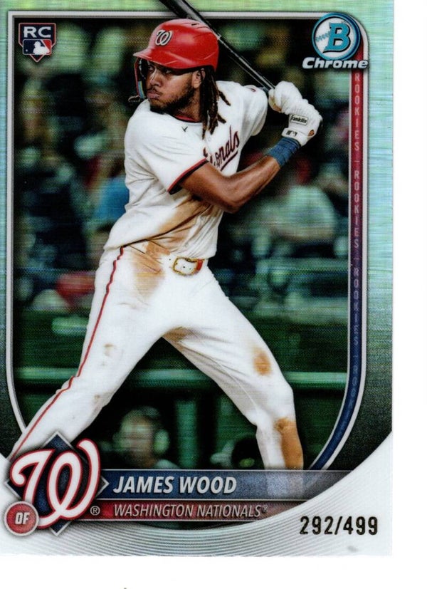 Bowman Chrome 2025 Refractor 292/499 #29 James Wood, Washington Nationals RC