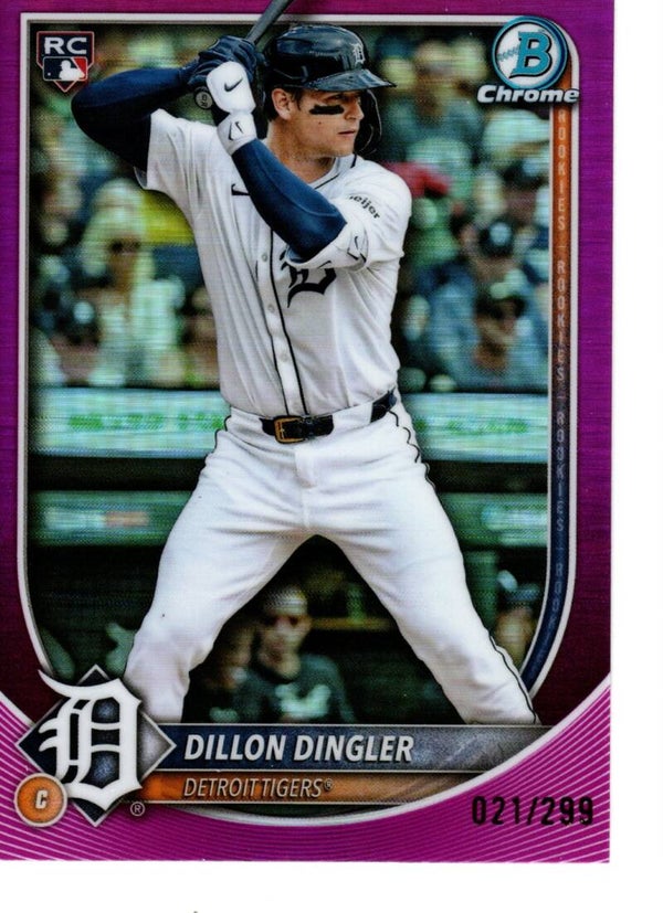 Bowman Chrome 2025 Fuchsia 21/299 #41 Dillon Dingler, Detroit Tigers RC