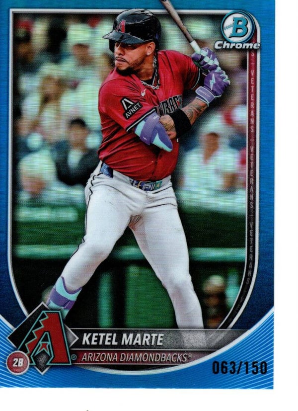 Bowman Chrome 2025 Blue Refractor 63/150 #51 Ketel Marte, Arizona Diamondbacks