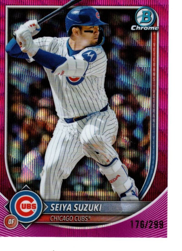 Bowman Chrome 2025 Fuchsia Wave 176/299 #60 Seiya Suzuki, Chicago Cubs