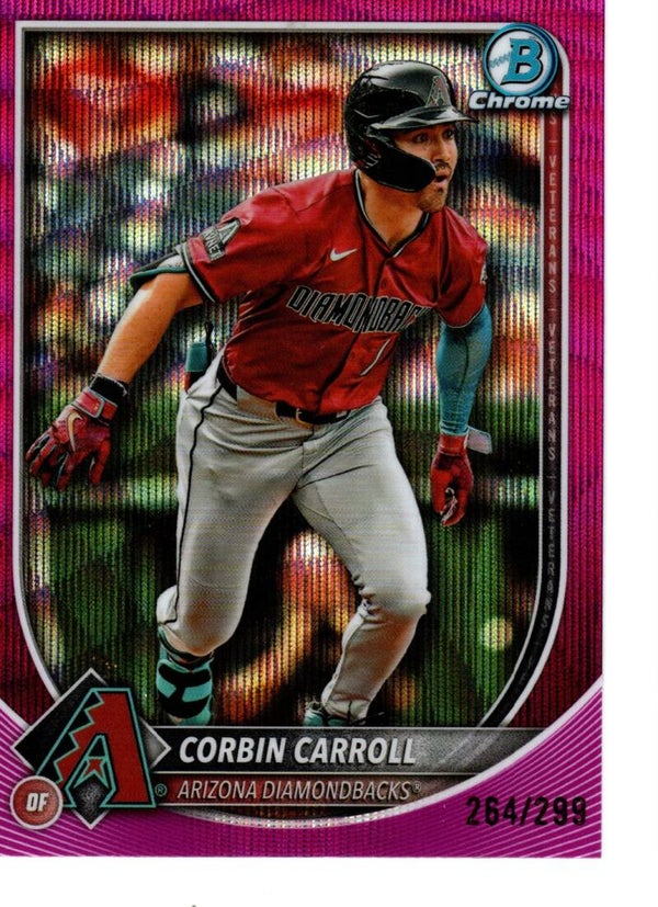 Bowman Chrome 2025 Fuchsia Wave Refractor 264/299 #85 Corbin Carroll, Arizona Diamondbacks