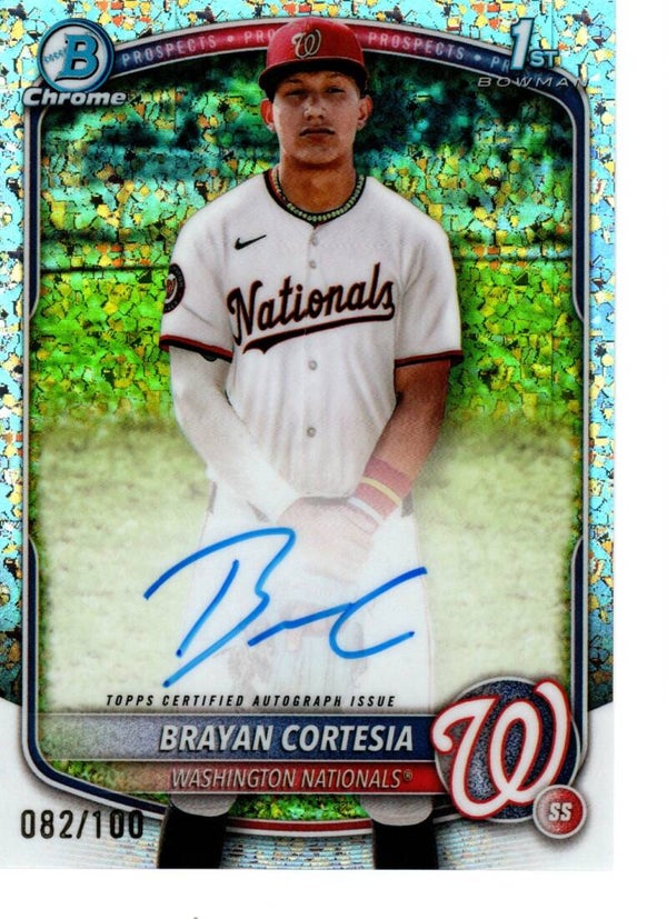 Bowman Chrome 2025 Auto Mini Diamond 82/100 #CPA-BC Brayan Cortesia, Washington Nationals