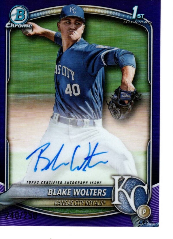 Bowman Chrome 2025 Auto Purple 240/250 #CPA-BW Blake Wolters, Kansas City Royals
