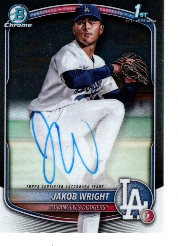 Bowman Chrome 2025 Auto #CPA-JWR Jakob Wright Los Angeles Dodgers Initials