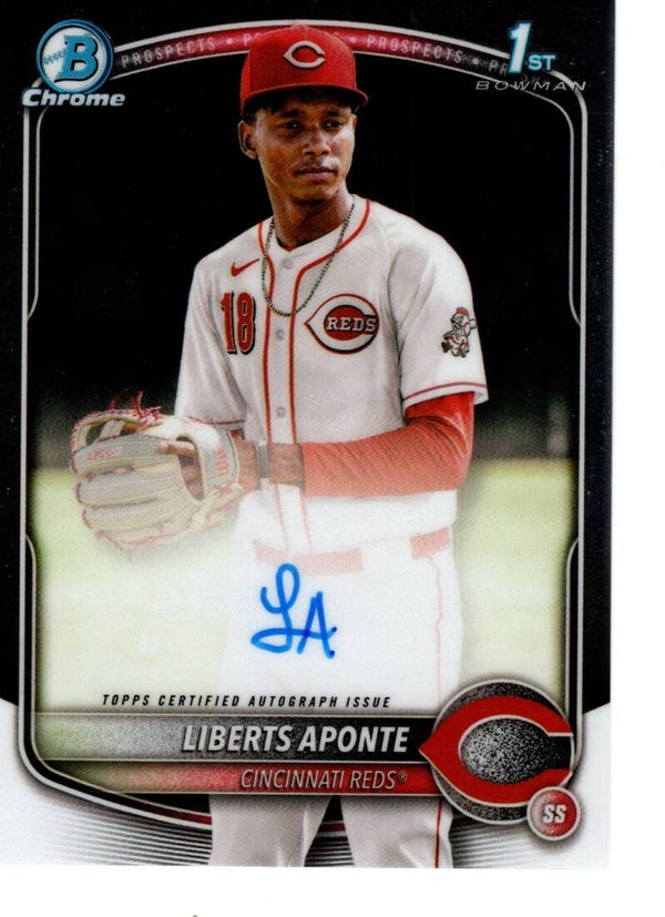 Bowman Chrome 2025 Auto #CPA-LA Liberts Aponte, Cincinnati Reds