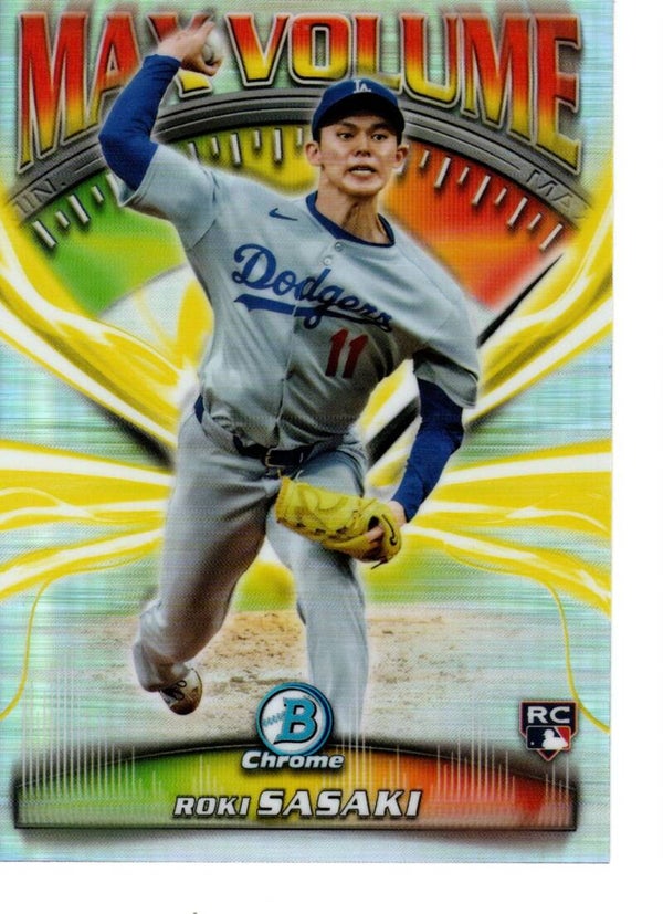 Bowman Chrome 2025 Max Volume #MV-1 Roki Sasaki, Los Angeles Dodgers RC