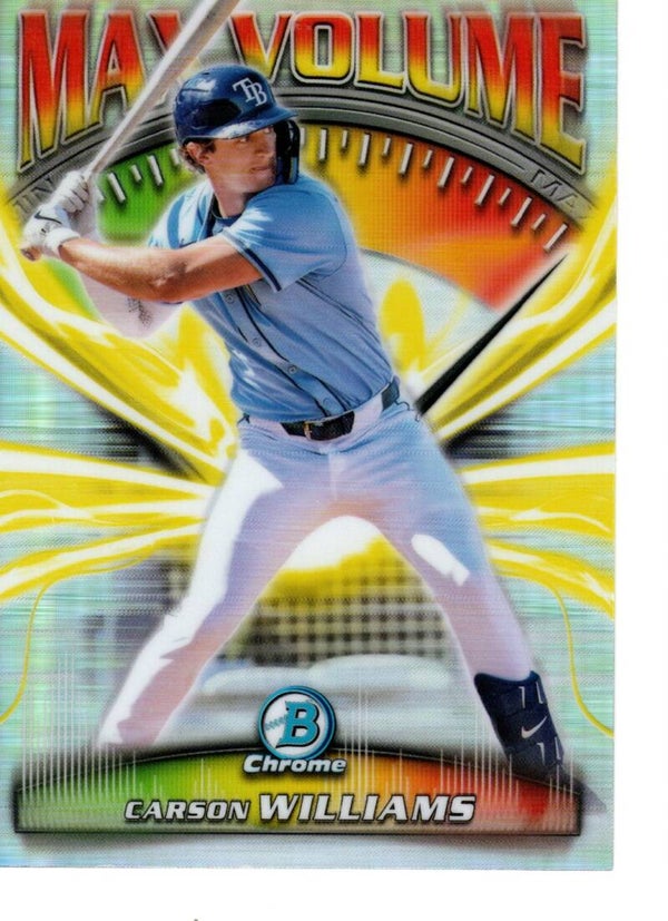 Bowman Chrome 2025 Max Volume #MV-5 Carson Williams, Tampa Bay Rays