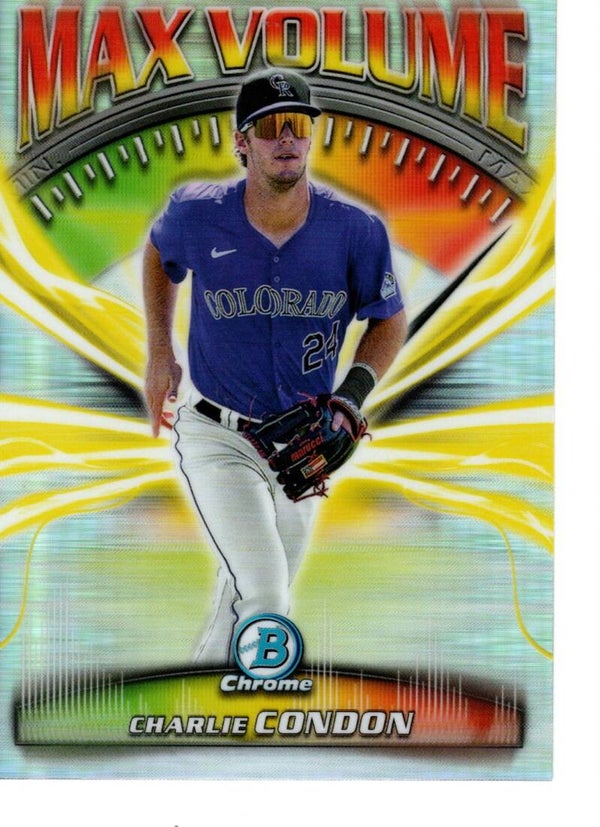 Bowman Chrome 2025 Max Volume #MV-15 Charlie Condon, Colorado Rockies