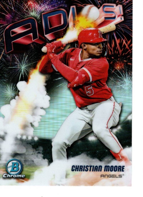 Bowman Chrome 2025 Adios #AD-19 Christian Moore, Los Angeles Angels